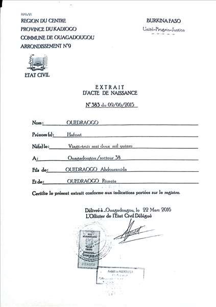 HAFSSAT ABDOURASSIDA SILAMANE OUEDRAOGO